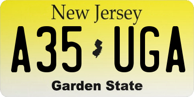 NJ license plate A35UGA