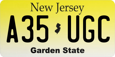 NJ license plate A35UGC