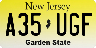 NJ license plate A35UGF