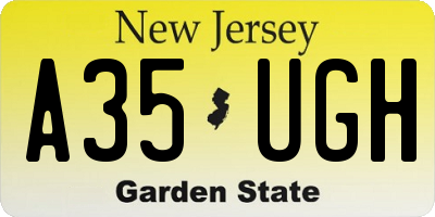 NJ license plate A35UGH