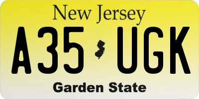 NJ license plate A35UGK