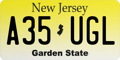 NJ license plate A35UGL