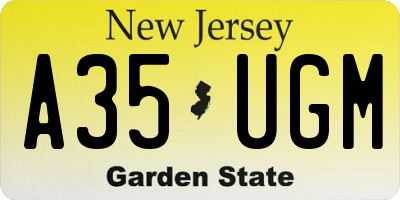 NJ license plate A35UGM