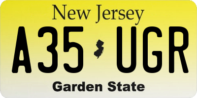 NJ license plate A35UGR