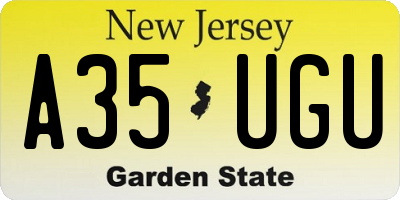 NJ license plate A35UGU