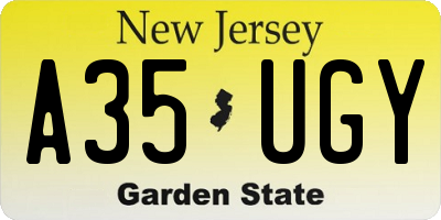 NJ license plate A35UGY