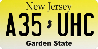 NJ license plate A35UHC