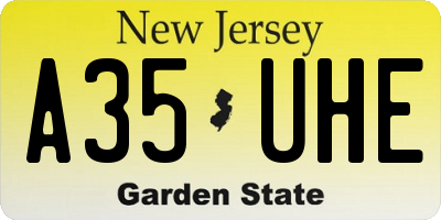 NJ license plate A35UHE