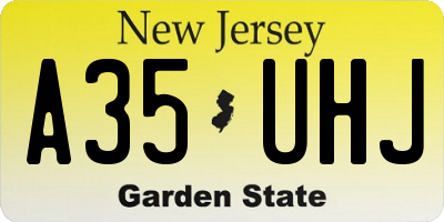 NJ license plate A35UHJ