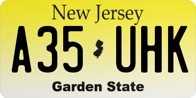 NJ license plate A35UHK