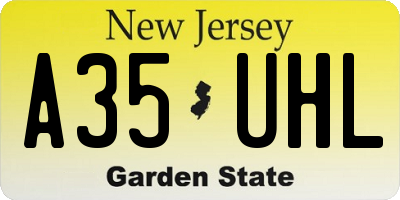 NJ license plate A35UHL