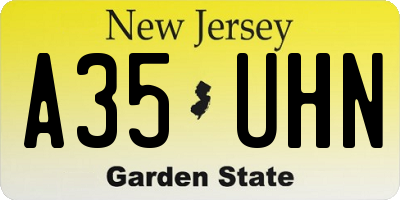 NJ license plate A35UHN