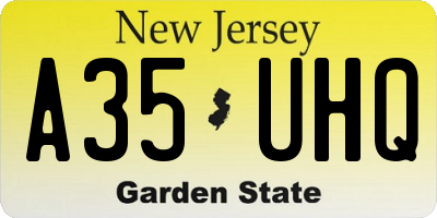 NJ license plate A35UHQ