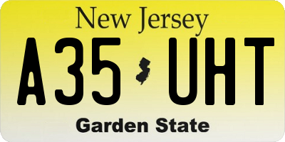 NJ license plate A35UHT