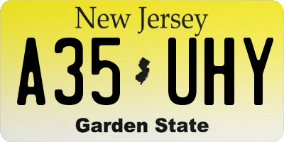 NJ license plate A35UHY