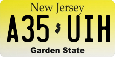 NJ license plate A35UIH