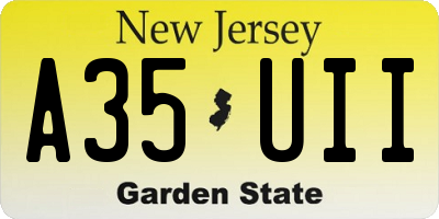 NJ license plate A35UII