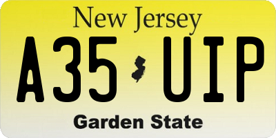 NJ license plate A35UIP