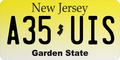 NJ license plate A35UIS