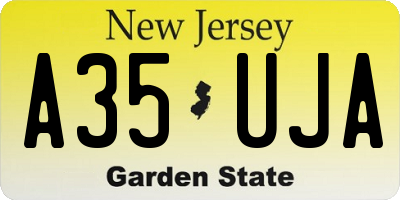 NJ license plate A35UJA