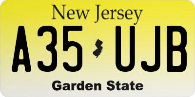NJ license plate A35UJB