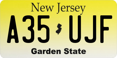 NJ license plate A35UJF