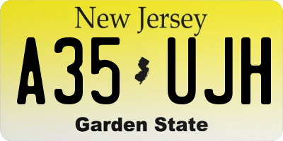 NJ license plate A35UJH