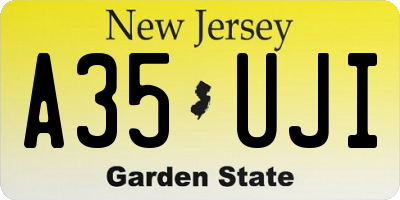 NJ license plate A35UJI