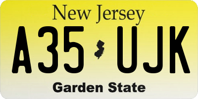 NJ license plate A35UJK