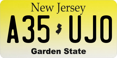 NJ license plate A35UJO