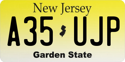NJ license plate A35UJP