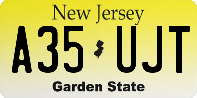 NJ license plate A35UJT