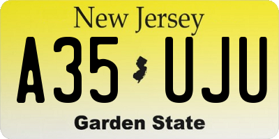 NJ license plate A35UJU