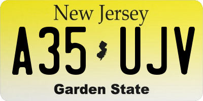 NJ license plate A35UJV
