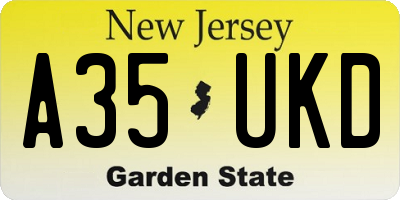 NJ license plate A35UKD