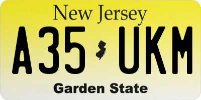 NJ license plate A35UKM