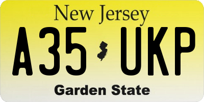 NJ license plate A35UKP