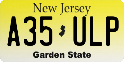NJ license plate A35ULP