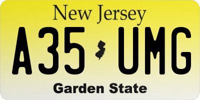 NJ license plate A35UMG