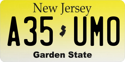 NJ license plate A35UMO