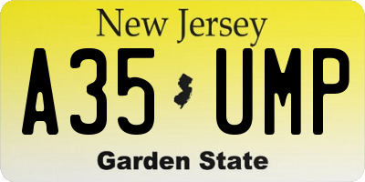 NJ license plate A35UMP