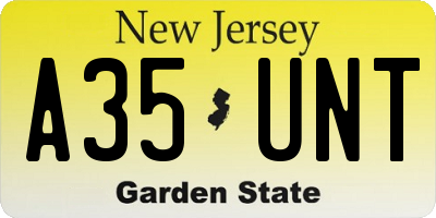 NJ license plate A35UNT