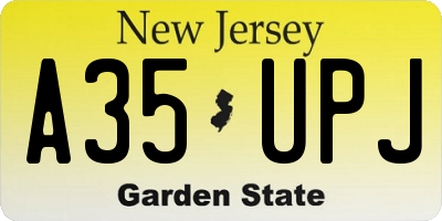 NJ license plate A35UPJ
