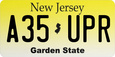 NJ license plate A35UPR