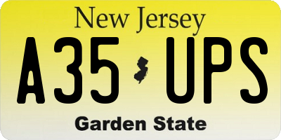 NJ license plate A35UPS