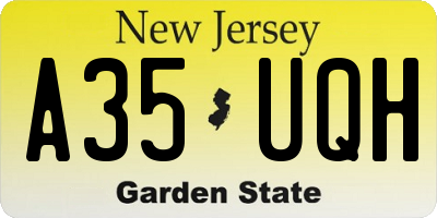 NJ license plate A35UQH