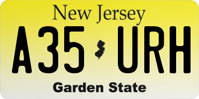 NJ license plate A35URH