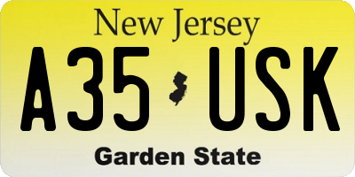 NJ license plate A35USK