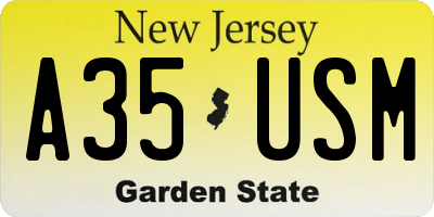 NJ license plate A35USM