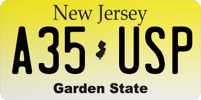 NJ license plate A35USP